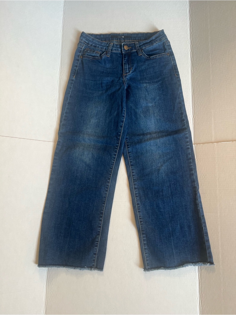 Joe's Jeans High Rise Wide Leg Crop Raw Hem Blue Medium Wash Size 16